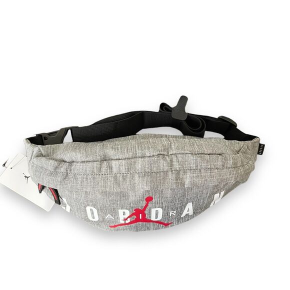 Nike Air Jordan Flight Fanny Pack Hip Waist Belt Bag Gray Jumpman Crossbody New - Picture 5 of 6